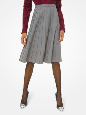 michael kors grey pleated skirt