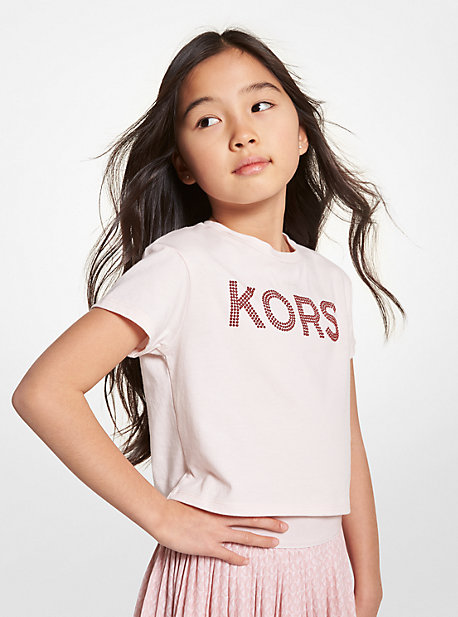 MK T-shirt clouté en coton - ROSE PÂLE(ROSE) - Michael Kors