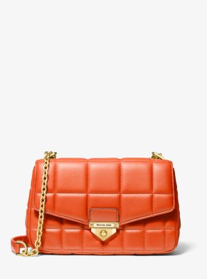 Michael Kors Soho Large Quilted Leather Shoulder Bag In Orange | ModeSens