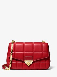 Soho Large Quilted Leather Shoulder Bag - BRIGHT RED - 30F0G1SL3L