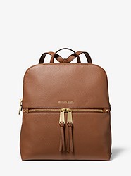 Rhea Medium Pebbled Slim Backpack - LUGGAGE - 30F0GEZB6V