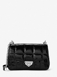 Soho Large Quilted Crinkled Leather Shoulder Bag - BLACK - 30F0S1SL3Y