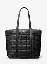 Stirling Large Quilted Recycled Polyester Tote Bag - BLACK - 30F1G9ST9Y