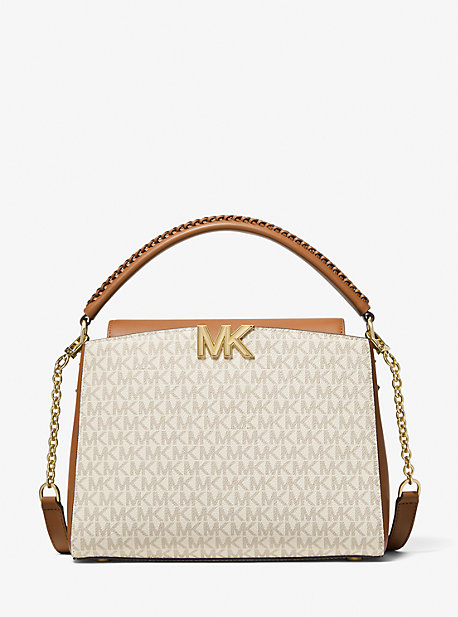 MK Karlie Medium Logo Satchel - Vanilla/acorn - Michael Kors product