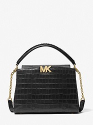Karlie Medium Crocodile Embossed Leather Satchel - variant_options-colors-FINDBY-colorCode-name - 30F1GCDS2E
