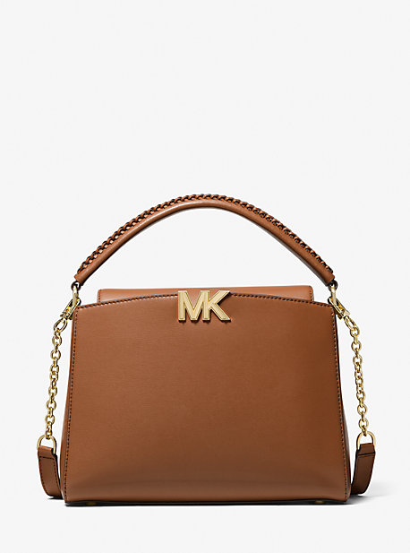 MK Karlie Medium Leather Satchel - Luggage Brown - Michael Kors product