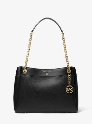 MK Susan Medium Leather Shoulder Bag - Black - Michael Kors