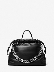 Lina Medium Logo Faux Leather Tote Bag - BLACK - 30F1S9NT8U