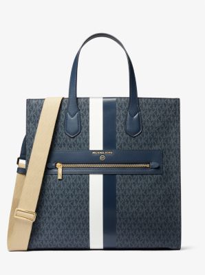 Michael Kors Kempner Large Logo Stripe Tote Bag In Blue ModeSens