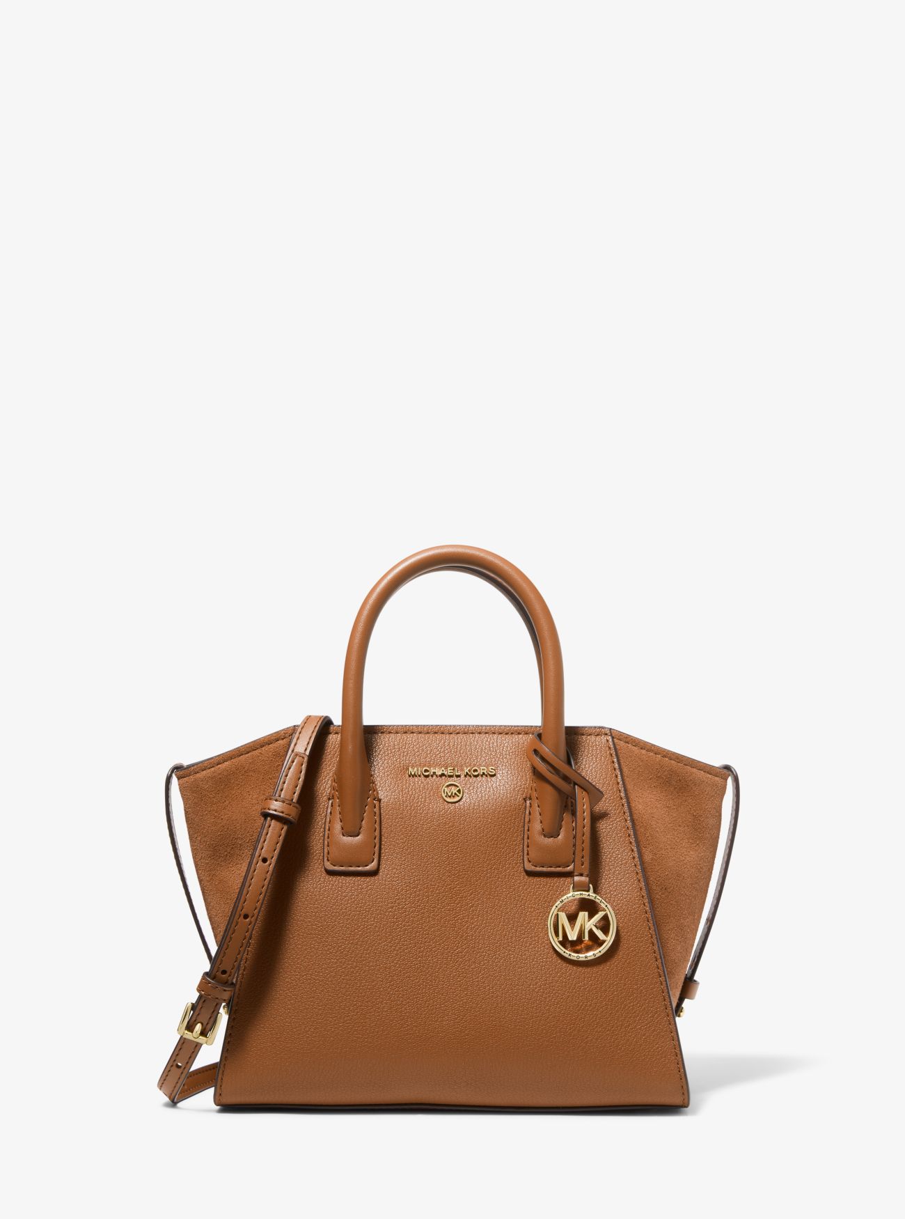 MK Avril Small Leather Top-Zip Satchel - Luggage Brown - Michael Kors