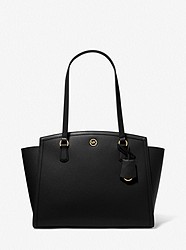Chantal Large Pebbled Leather Tote Bag - BLACK - 30F2G7CT3T