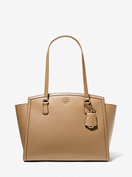 Chantal Large Pebbled Leather Tote Bag - HUSK - 30F2G7CT3T