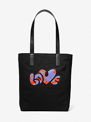 Watch Hunger Stop LOVE Large Cotton Canvas Tote Bag - BLACK - 30F2MTVT3O