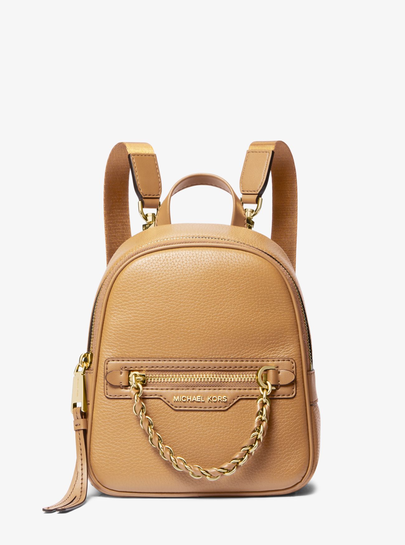 MK Elliot Extra-Small Pebbled Leather Backpack - Camel - Michael Kors