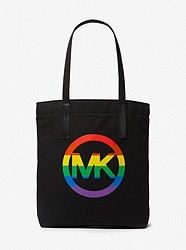 PRIDE Rainbow Logo Cotton Tote Bag - BLACK - 30F3G7WT7C
