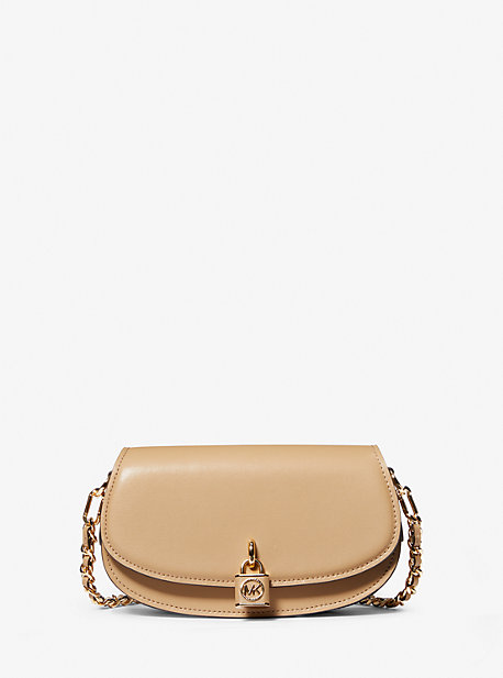 Michael Kors Mila Small Leather Shoulder Bag In Brown