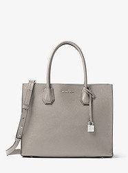 Mercer Large Leather Tote - PEARL GREY - 30F6SM9T3L