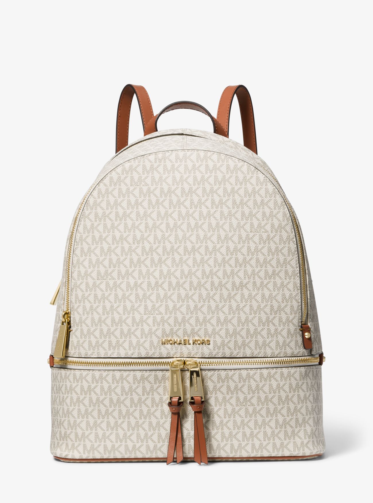 MK Rhea Large Logo Backpack - Vanilla - Michael Kors