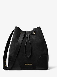 Cary Medium Suede and Leather Bucket Bag - BLACK - 30F8G0CM2S