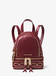 Rhea Mini Studded Leather Backpack - OXBLOOD - 30F8GEZB1U