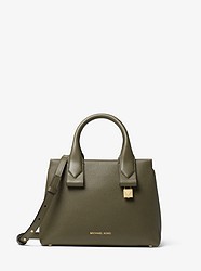 Rollins Small Pebbled Leather Satchel - OLIVE - 30F8GX3S1L