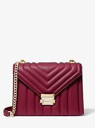 Whitney Large Quilted Leather Convertible Shoulder Bag - BERRY - 30F8GXIL3T