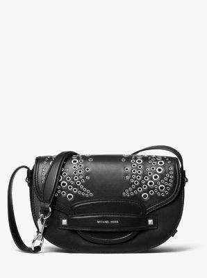 michael kors benning large scalloped leather satchel