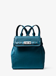 Addison Small Pebbled Leather Backpack - LUXE TEAL - 30F8SADB1L