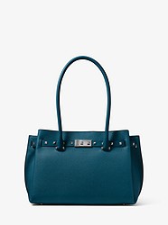 Addison Medium Pebbled Leather Tote - LUXE TEAL - 30F8SADT2L