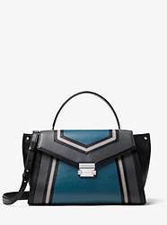Whitney Large Tri-Color Leather Satchel - LXTEAL/CHRCL - 30F8SWHS3Y