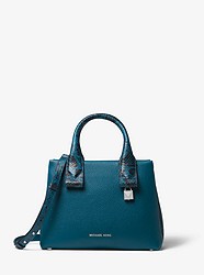 Rollins Small Snake-Embossed Leather Satchel - TEAL - 30F8SX3S1N