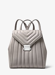 Whitney Quilted Leather Backpack - PEARL GREY - 30F8SXIB2T