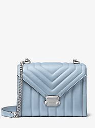 Whitney Large Quilted Leather Convertible Shoulder Bag - PALE BLUE - 30F8SXIL3T