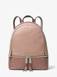 Rhea Medium Color-Block Pebbled Leather Backpack - FAWN/DSTYRSE - 30F8TEZB2T