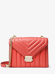 Whitney Large Quilted Leather Convertible Shoulder Bag - CORAL - 30F8TXIL3T