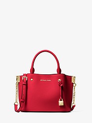 Arielle Small Pebbled Leather Satchel - BRIGHT RED - 30F9GI5S1L