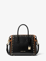 Mercer Small Studded Leather Belted Satchel - LUGGAGE/BLACK - 30F9GM9S1T
