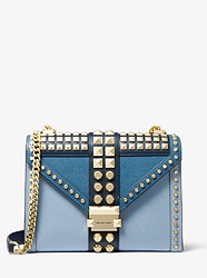 Whitney Large Studded Saffiano Leather Convertible Shoulder Bag - POWDER BLUE - 30F9GWHL3T