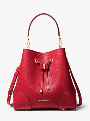 Sac porté épaule Mercer Gallery de taille moyenne en cuir grainé - ROUGE VIF(ROUGE) - Michael Kors
