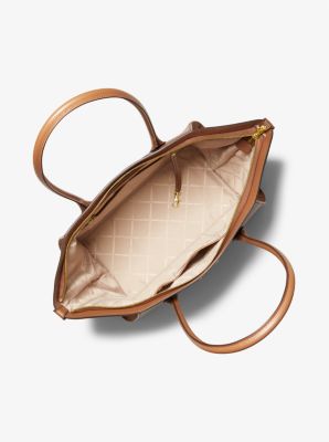 Très grand sac fourre-tout Avril en cuir à fermeture éclair sur le dessus