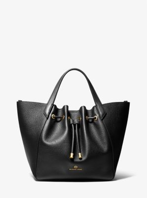 MK Phoebe Large Pebbled Leather Tote Bag - Black - Michael Kors