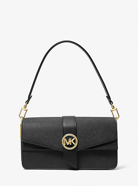 MK Greenwich Medium Saffiano Leather Shoulder Bag - Black - Michael Kors product