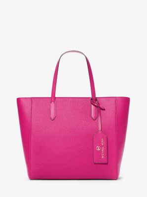 MK Sinclair Large Pebbled Leather Tote Bag - Wild Berry - Michael Kors