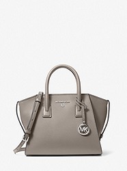 Avril Small Leather Top-Zip Satchel - PEARL GREY - 30H1S4VS5L