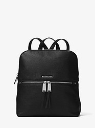 Rhea Medium Slim Leather Backpack - BLACK - 30H6SEZB2L