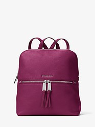Rhea Medium Slim Leather Backpack - GARNET - 30H6SEZB2L