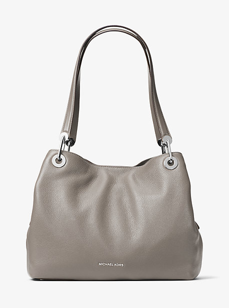 Grand sac porté épaule Raven en cuir - GRIS PERLE(GRIS) - Michael Kors