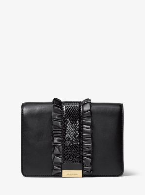 michael kors jade ruffled leather clutch