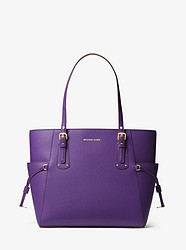 Voyager Small Crossgrain Leather Tote Bag - ULTRAVIOLET - 30H7GV6T9L