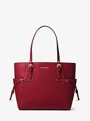 Voyager Crossgrain Leather Tote - MAROON - 30H7GV6T9L